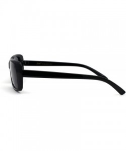 Rectangular Antiglare Polarized Lens Womens Narrow Rectangular Mod Retro Sunglasses - All Black - CK195LZ8SQD $15.51