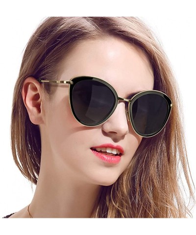 Cat Eye Women Polarized Sunglasses Round Gradient Glasses - Cat Eyes Sunglasses for Women with UV Protection - CC18WWIS8QW $1...
