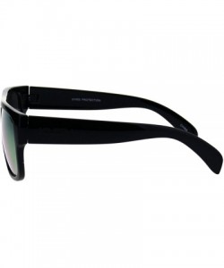 Square KUSH Sunglasses Mens Mirrored Lens Black Square Frame Shades UV 400 - Black (Orange Mirror) - CG18GRY2RZ4 $12.44