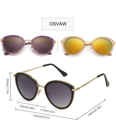 Cat Eye Women Polarized Sunglasses Round Gradient Glasses - Cat Eyes Sunglasses for Women with UV Protection - CC18WWIS8QW $1...
