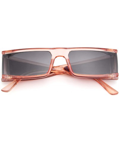 Rectangular Fashion Small Sunglasses Street Fashion Hiphop Swag Sun Glasses for Men Women - Orange - C818WM94UIG $9.82