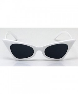 Cat Eye Small Cat Eye Sunglasses For Women High Pointed Tinted Color Lens New - White / Black - C3180750LQ7 $8.06