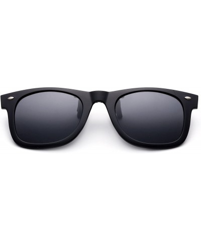 Round Newbee Fashion Polarized Clip Sunglasses - 50mm 2 Pack Black-w/Pouch - CI186GI9L9A $16.58