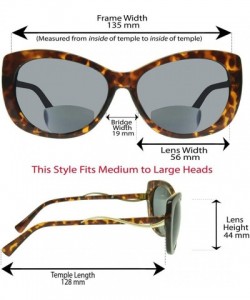 Cat Eye Womens BIFOCAL Sunglasses Sun Readers with Cat Eye Fashion Oversized Sexy Frame - Tortoise Shell Brown - CA192C0RO94 ...