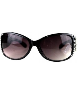 Rectangular Hippy Aztec Boho Rhinestone Concho Bling Sunglasses - Brown - C318SY2QG6D $23.04