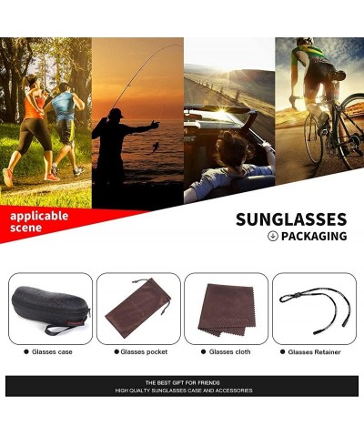 Rectangular Sports Polarized Sunglasses For Cycling Baseball Driving Fishing Ultralight Frame 100% UV Protection - CD1939EY82...