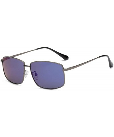 Oval Men's sunglasses driving mirror frame polarized sunglasses - Gold Frame Green Film - CK190MEAA8Z $66.23