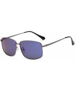 Oval Men's sunglasses driving mirror frame polarized sunglasses - Gold Frame Green Film - CK190MEAA8Z $66.23