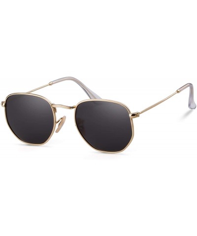 Square Hexagonal Polarized Sunglasses Men Women - Kimgray - CA18HXZXYNY $19.53