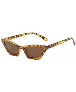 Cat Eye Small Cat Eye Sunglasses for Women Retro Sun Glasses Female Fashion Accessories - Leopard With Brown - CM18DX0YAIN $9.29