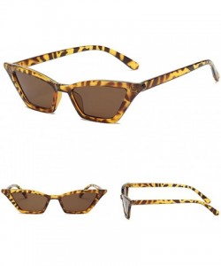 Cat Eye Small Cat Eye Sunglasses for Women Retro Sun Glasses Female Fashion Accessories - Leopard With Brown - CM18DX0YAIN $9.29
