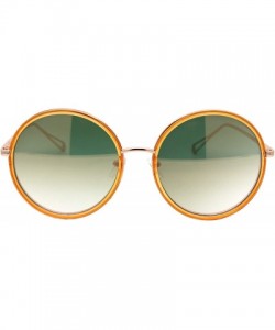 Oversized Womens Oversized Round Sunglasses Metal & Plastic Double Frame UV 400 - Gold Orange (Peach Mirror) - CH195OEDXYM $1...
