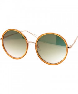 Oversized Womens Oversized Round Sunglasses Metal & Plastic Double Frame UV 400 - Gold Orange (Peach Mirror) - CH195OEDXYM $1...