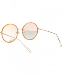 Oversized Womens Oversized Round Sunglasses Metal & Plastic Double Frame UV 400 - Gold Orange (Peach Mirror) - CH195OEDXYM $1...