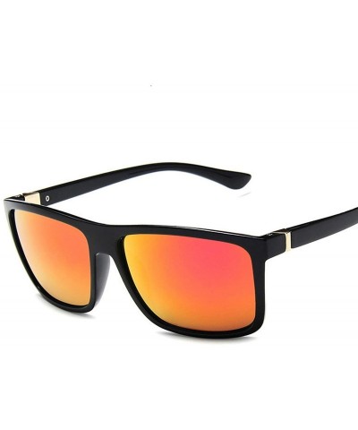 Square Men Rectangle Sunglasses Square Driving Sun Glasses Mirror Shades Eyewear Oculos De Sol UV400 Gafas - 5.black Red - CX...