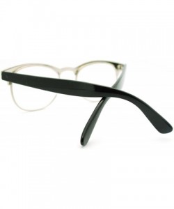 Wayfarer Round Keyhole Clear Lens Eyeglasses Womens Half Horn Rim Vintage Frame - Black - C611DIXKFD5 $8.86