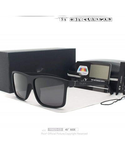 Square Vintage Style Sunglasses Men Classic Male Square Glasses Y6625 C1 BOX - Y6625 C3 Box - CO18XEC6RDX $13.13