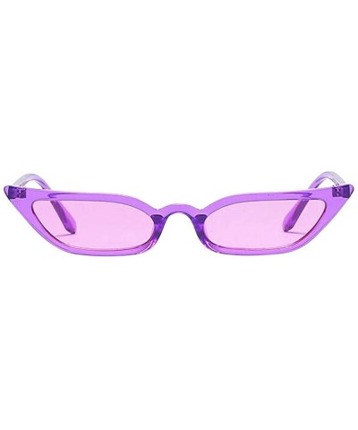 Aviator Women Vintage Cat Eye Sunglasses Fashion Ladies Retro Small Frame UV400 Eyewear - Purple - CN18SL030N8 $19.35