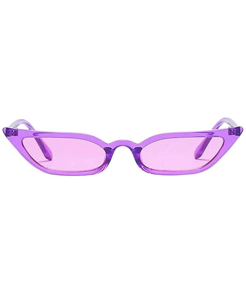 Aviator Women Vintage Cat Eye Sunglasses Fashion Ladies Retro Small Frame UV400 Eyewear - Purple - CN18SL030N8 $8.29