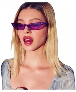 Aviator Women Vintage Cat Eye Sunglasses Fashion Ladies Retro Small Frame UV400 Eyewear - Purple - CN18SL030N8 $8.29