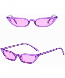Aviator Women Vintage Cat Eye Sunglasses Fashion Ladies Retro Small Frame UV400 Eyewear - Purple - CN18SL030N8 $16.82