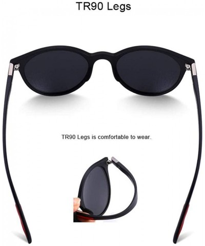 Aviator DESIGN Men Women Classic Retro Rivet Polarized Sunglasses TR90 Legs C01 Black - C07 Red - CX18XGDTD94 $10.42