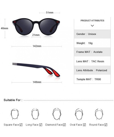 Aviator DESIGN Men Women Classic Retro Rivet Polarized Sunglasses TR90 Legs C01 Black - C07 Red - CX18XGDTD94 $10.42