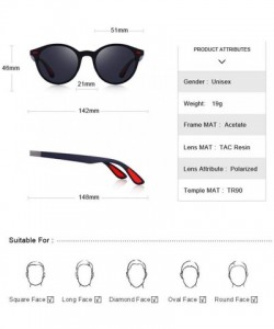 Aviator DESIGN Men Women Classic Retro Rivet Polarized Sunglasses TR90 Legs C01 Black - C07 Red - CX18XGDTD94 $10.42