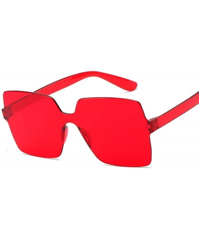 Oversized Fashion Sunglasses Women Red Yellow Square Sun Glasses Driving Shades UV400 Oculos De Sol Feminino - Double Blue - ...