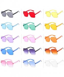 Oversized Fashion Sunglasses Women Red Yellow Square Sun Glasses Driving Shades UV400 Oculos De Sol Feminino - Double Blue - ...