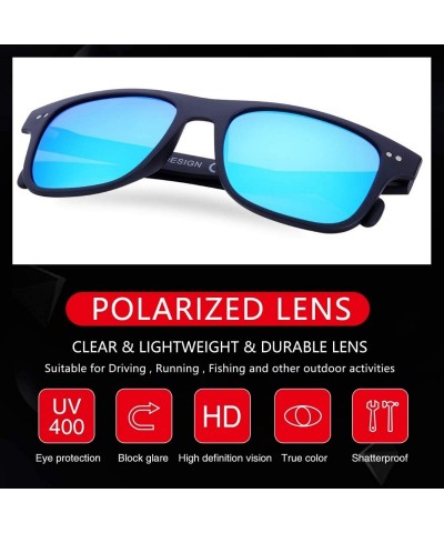 Square Polarized Sunglasses for Men and Women Uv Protection - Mens Womens Mirrored Sunglasses for Wayfarer Driving. - C418S2T...
