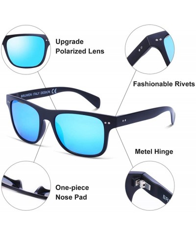 Square Polarized Sunglasses for Men and Women Uv Protection - Mens Womens Mirrored Sunglasses for Wayfarer Driving. - C418S2T...