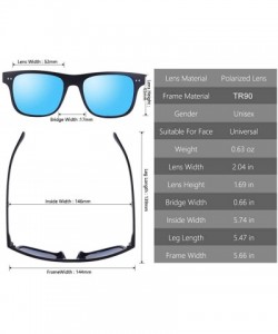 Square Polarized Sunglasses for Men and Women Uv Protection - Mens Womens Mirrored Sunglasses for Wayfarer Driving. - C418S2T...