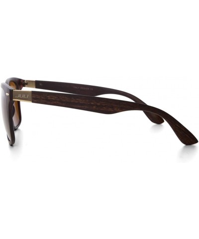 Wrap Coating Eye Men Wood Bamboo Women Printed Wrap 52MM Sunglasses - C10 - C418M3MW00S $25.60
