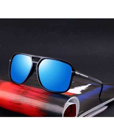 Square Polarized Oversized Sunglass Sunglasses Accessories - Blue - CU18YD6A89W $53.90