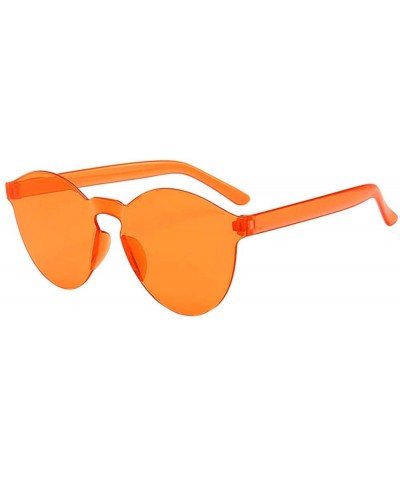 Sport Fashion Rimless Sunglasses Transparent Candy Color Eyewear Resin Lens Sunglasses Eyewear - J - CW1908NRSWW $11.64