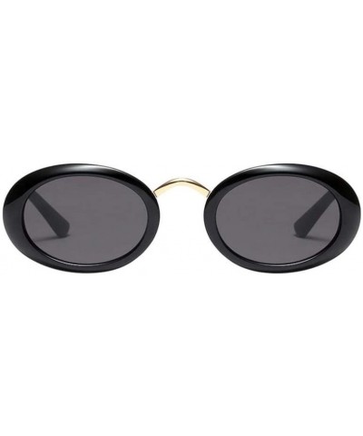 Oval Women Man Vintage Oval Shape Sunglasses Retro Eyewear Fashion Ladies (D) - D - CD18EK7WSDN $19.31