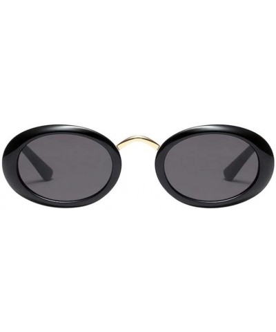 Oval Women Man Vintage Oval Shape Sunglasses Retro Eyewear Fashion Ladies (D) - D - CD18EK7WSDN $11.73