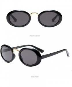 Oval Women Man Vintage Oval Shape Sunglasses Retro Eyewear Fashion Ladies (D) - D - CD18EK7WSDN $11.73