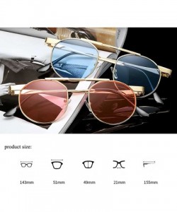 Oval Women Tiny Sunglasses with Small Oval Lens And Metal Frames Optional - Blue - CF18DG8XTUO $12.31