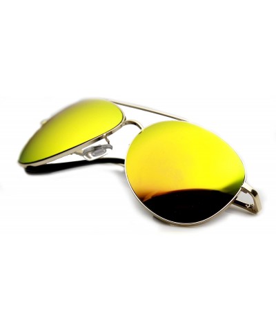 Aviator Metal Frame Flash Mirror Lens Aviator Sunglasses (Gold Sun) - C312JK5QXL7 $21.24