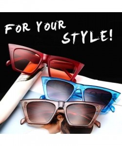 Oval Polarized Sunglasses UV Protection - REYO Women Oversized Sunglasses Vintage Retro Cat Eye Sun Glasses - Brown - C218NUG...
