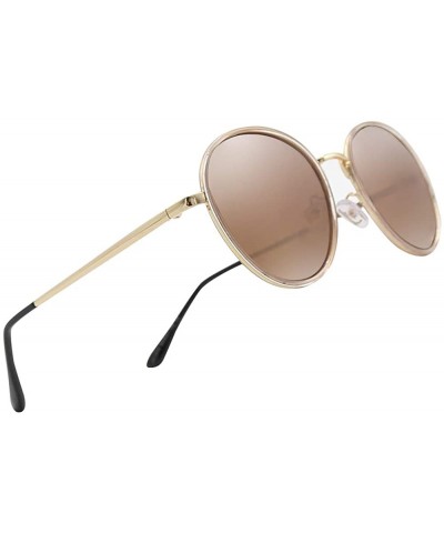 Oversized Oversized Round Sunglasses for Women-UV400 Retro Black Lens Vintage Designer Style for Girls 55mm P201974 - CI18RO4...