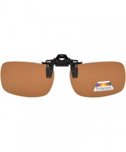 Square Flip-up Clip-on Sunglasses Polarized Lens 59mm Wide x 39mm Height Millimeters - 3 Brown - CS18NS4D45A $13.73