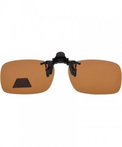 Square Flip-up Clip-on Sunglasses Polarized Lens 59mm Wide x 39mm Height Millimeters - 3 Brown - CS18NS4D45A $13.73