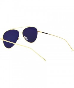 Aviator Mirrored Lens Aviator Sunglasses Metal Frame Unisex Fashion UV 400 - Gold (Yellow Mirror) - C918XG38QHY $8.89