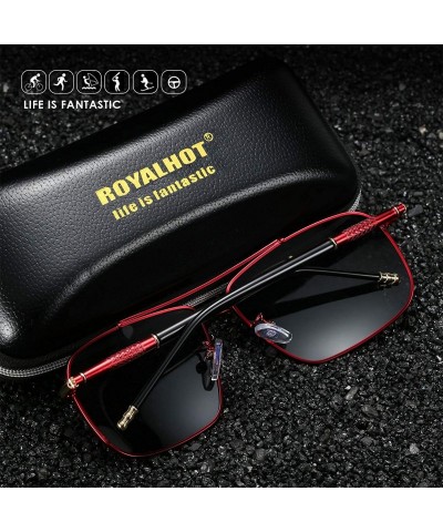 Rectangular Men's Polarized Sunglasses Rectangular Driving Alloy Frame UV400 HD - Silver Silver - CN18XQ762UZ $13.39