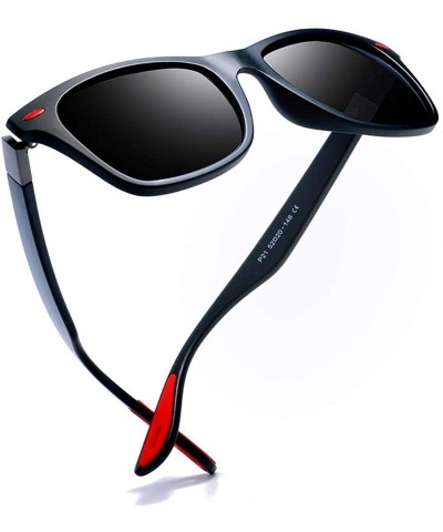Square Men's Polarized Sunglasses Driving Square Frame Brand Designer Classic K0622 - Matteblue&grey - CI18O8DN6OZ $19.49