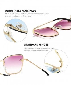 Oversized Oversized Square Sunglasses for Women Vintage Gradient Shades Sun Glasses Fashion UV Protection Eyewear - C1197HN90...