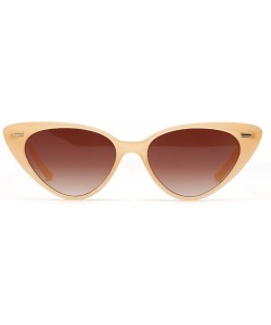 Cat Eye Cat Eye Sunglasses Women Retro Rivet Ladies Sun Glasses Summer Accessories UV400 - Orange With Brown - CL18XUCZC7C $8.67